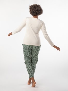 Pigiama Donna in Cotone Biologico "Fusa Blocks" Bruma - 2