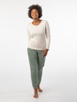Pigiama Donna in Cotone Biologico "Fusa Blocks" Bruma - 2