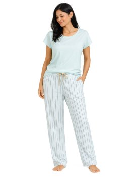Pigiama Donna in Cotone Biologico "Mori Strip Spark" - M - 1