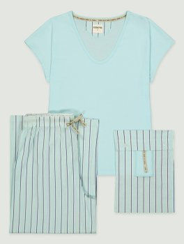 Pigiama Donna in Cotone Biologico "Mori Strip Spark" - 2