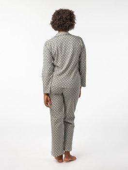 Pigiama Donna in Cotone biologico "Sigma Blocks" Sauce - 2