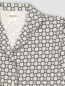 Pigiama Donna in Cotone biologico "Sigma Blocks" Sauce - 4