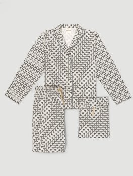 Pigiama Donna in Cotone biologico "Sigma Blocks" Sauce - 3