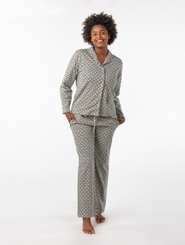 Pigiama Donna in Cotone biologico "Sigma Blocks" Sauce - 6