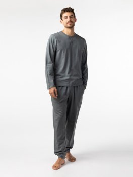 Pigiama Uomo in Cotone Biologico "Hooghly" Grigio - 6