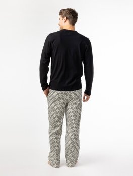 Pigiama Uomo in Cotone Biologico "Iota Blocks" Nero - 2