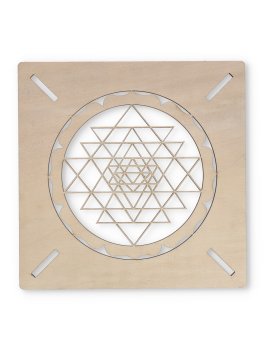 Piramide in Legno Sri Yantra per Cristalli - 3
