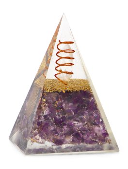 Piramide in Orgonite e Ametista - Fiore della Vita - 2