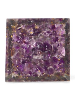 Piramide in Orgonite e Ametista - Fiore della Vita - 4