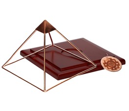 Piramide Nobile "Shri Yantra" con Base di Legno - 2