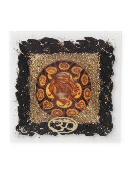 Piramide Orgonite Chakra - Tormalina Nera con Ohm - 2
