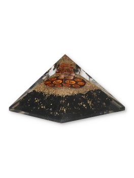 Piramide Orgonite Chakra - Tormalina Nera con Ohm - 3
