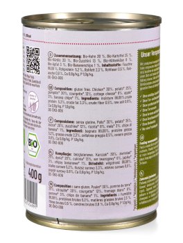 Pollo Bio con Patate - Umido a Basso Contenuto di Purine per Cani - 3