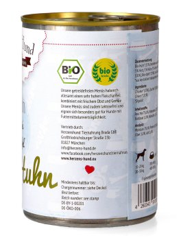 Pollo Bio con Zucchine Senza Cereali per Cani - 2
