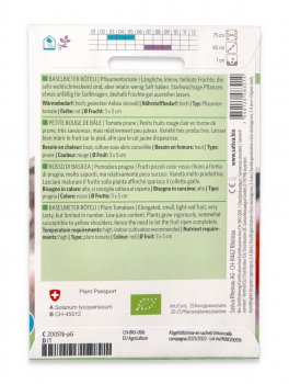 Semi di Pomodoro Prugna Rosso Di Basilea Bio - 2