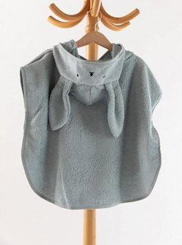 Poncho Bimbo in Spugna di Bambu Organico - Blu Ghiaccio - 2
