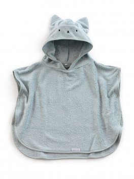 Poncho Bimbo in Spugna di Bambu Organico - Blu Ghiaccio - 1