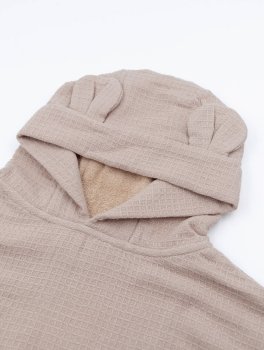Poncho Bimbo in Spugna Waffle - Mocha Sand - 2
