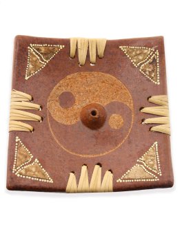 Portaincenso Tao in Terracotta con Rattan - 3