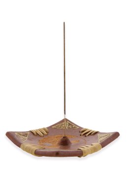 Portaincenso Tao in Terracotta con Rattan - 1