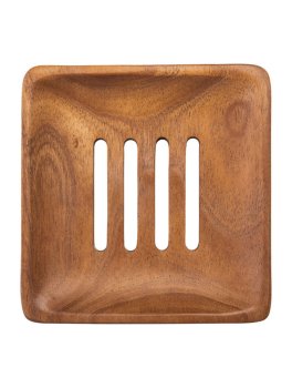 Portasapone in Legno di Neem con Fessure di Drenaggio Allungate - 1