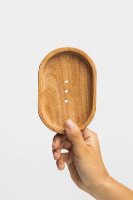 Portasapone Ovale in Legno di Neem - 3