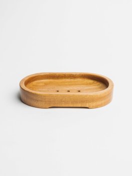 Portasapone Ovale in Legno di Neem - 4