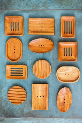 Portasapone Ovale in Legno di Neem - 5
