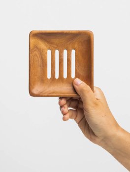 Portasapone Rettangolare in Legno di Neem - 3
