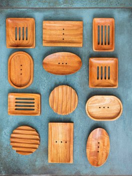 Portasapone Rettangolare in Legno di Neem - 4