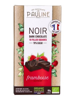 Praline di Cioccolato Fondente Ripiene al Lampone Bio - 2
