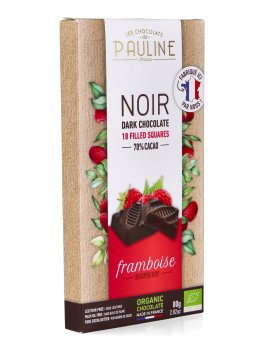 Praline di Cioccolato Fondente Ripiene al Lampone Bio - 1