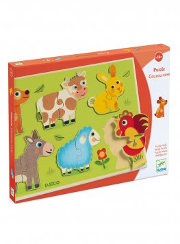 Puzzle a Incastri 2 Pezzi Coucou-cow - 1