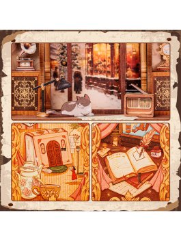 Puzzle in Legno 3D Book Nook Kit - Bookshop Memories - 12