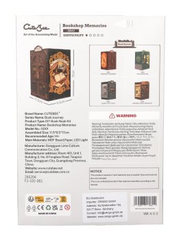 Puzzle in Legno 3D Book Nook Kit - Bookshop Memories - 3