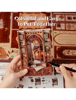 Puzzle in Legno 3D Book Nook Kit - Bookshop Memories - 9