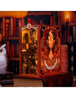 Puzzle in Legno 3D Book Nook Kit - Flame Common Room - 14