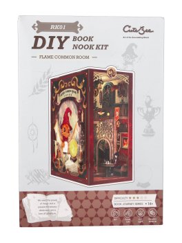 Puzzle in Legno 3D Book Nook Kit - Flame Common Room - 2