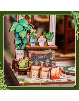 Puzzle in Legno 3D Book Nook Kit - Green Life Bookshop - 15