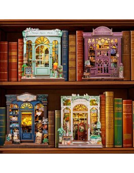 Puzzle in Legno 3D Book Nook Kit - Green Life Bookshop - 16