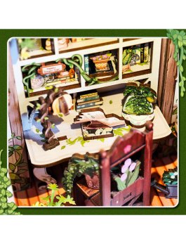 Puzzle in Legno 3D Book Nook Kit - Green Life Bookshop - 17