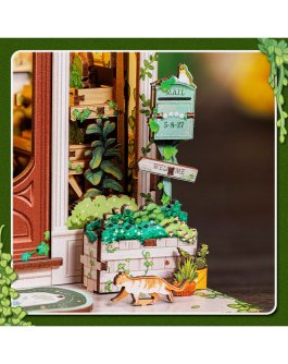 Puzzle in Legno 3D Book Nook Kit - Green Life Bookshop - 18