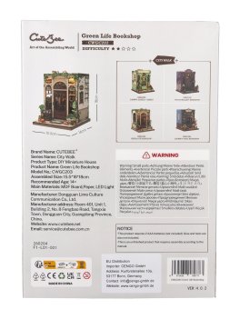 Puzzle in Legno 3D Book Nook Kit - Green Life Bookshop - 3