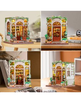 Puzzle in Legno 3D Book Nook Kit - Green Life Bookshop - 9