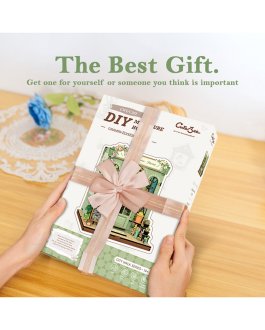 Puzzle in Legno 3D Book Nook Kit - Green Life Bookshop - 10
