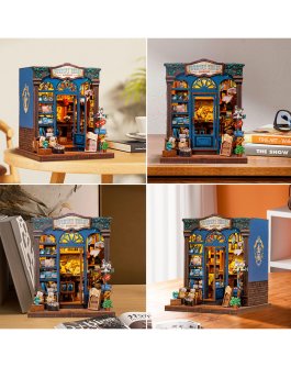 Puzzle in Legno 3D Book Nook Kit - Journey Trace Bookshop - 11