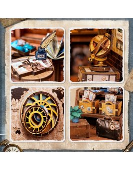 Puzzle in Legno 3D Book Nook Kit - Journey Trace Bookshop - 14
