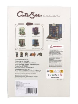 Puzzle in Legno 3D Book Nook Kit - Journey Trace Bookshop - 3