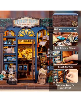 Puzzle in Legno 3D Book Nook Kit - Journey Trace Bookshop - 9