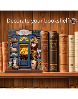 Puzzle in Legno 3D Book Nook Kit - Journey Trace Bookshop - 10